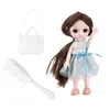 Poupées 16 cm Mini poupée articulée BJD poupées grands yeux robe mignonne mode fille cadeau d'anniversaire de noël 231023