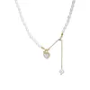 Pendant Necklaces Luxury Silver Color Pearl Necklace For Women 2023 Trendy Heart Ladies Clavicle Chain Fashion Jewely