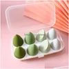 Sponges Applicators Cotton Makeup Blender Cosmetic Puff Sponge With Storage Box Foundation Powder Beauty Tool Women Make Up Conce Dhy7M