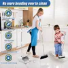 Hand Push Sweepers Broom and Dustpan Set for Home with Long Handle Embedded Floor Scrub Brush 180 Rotatable Comb Teeth 231023