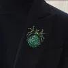 ブローチメタルレトロハロウィーンラインスタースパイダーユーロアメリカスタイルの昆虫コートブローチ衣類アクセサリー
