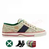 Tennis 1977 Canvas Casual Shoes 2024 Luxurys Designer Womens Italy Green and Red Web Stripe Rubber Sole For Stretch Cotton Low Platform Hiigh Top Mens Woman Sneakers