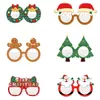 Other Event Party Supplies 6 12pcs Christmas Paper Glasses Frame Merry Decor P o Prop Eyeglasses Kid Xmas Gifts Navidad Year 231023