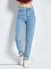 Womens Pants Capris Harem Vintage High midja Jeans Kvinnliga pojkvänner i full längd Mamma Cowboy Denim Vaqueros Mujer 231021