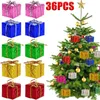 Julekorationer 3612pcs Mini Christmas Ornament Handwork Presentlåda Xmas Tree Accessories Year Party Decor Candy Present Boxes Pendant Navidad 231023