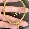 Bedelarmbanden Gouden Bamboe Armband Voor Vrouwen Meisje Geluk Retro Prachtige Sieraden Verjaardagscadeau Drop