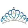 Kronhuvudbonadens barnprinsessor Rhinestone Crown Hair Comb Little Girl's Birthday Gift Hair Prydnad Insert Comb smycken