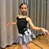 Stage di Usura 2023 Senza Maniche Vestito da Ballo Latino Ragazze Abiti Professionali per Bambini Tango Samba Rumba Salsa Costume SL9064