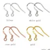 Clasps Hooks Wholesale S925 Pure Sier Hook Accessories Earrings Jewelry Gold-Plated Handmade Diy Findings Ps8A001 Drop Delivery Dhk2A