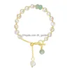 Bracciale con chiusura di sicurezza in rilievo con perle d'acqua dolce di alta qualità barocca Irregar per le donne 17Cmadd5Cm Goccia regolabile Consegnare Dhv2T