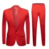 Costumes pour hommes Tide hommes colorés mode mariage grande taille jaune rose vert bleu violet veste pantalon 2 pièces Tuxedos scène