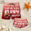 Men's Shorts Couple Matching - I Love You Berry Much 3D Printed Unisex Elastic Waist Summer Beach Harajuku Casual Cool