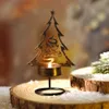 Portacandele Portacandele in ferro natalizio Babbo Natale Alce Albero di Natale Candeliere Decorazione allegra Ornamenti da tavola Felice anno 231023