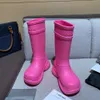 Stiefeletten balenciashoes Lange Regenstiefel für Damen Hohe Regenstiefel Stiefel mit dicker Sohle YVQKL