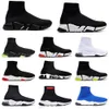 Skor casual designers hastigheter 2.0 V2 Hög casual skorplattform Sneaker Women Triple S Paris Socks Boots Brand Fashion Black White Blue Light Ruby Luxury Trainers S18