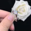 Cluster Ringen Fantastische 2Ct 8mm D Kleur VVS1 Moissanite Engagement Diamond Ring AU750 18K Wit Goud Top Kwaliteit vrouwelijke Sieraden