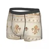 Calzoncillos Fleur-de-lis Pastel Gold Hombre Ropa interior Boxer Shorts Bragas Moda Transpirable Para Hombre S-XXL