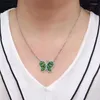 Pendants Diopside Natural Pendant 925 Silver Women's Jewelry Design Simple and Choming Hift for Girlfriends