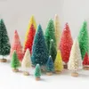 Juldekorationer 8st Artificial Mini Christmas Pine Tree Muliti Size Colorful Trees for Xmas Home Desktop Ornament Noel Party Table Decoration 231023