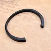 Bracciale rigido in acciaio inossidabile placcato nero con porta frassino Braccialetti da donna e da uomo