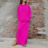 Urban Sexy Dresses Fashion Office Lady Side Split Maxi Dresses Casual Solid Thicked Hooded Dress Women Autumn Long Sleeve Pocket Sweatshirt Dress T231023