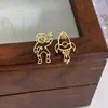 Stud Earrings Girl Cartoon Cutout Metal Astronauts Rocket Simple For Fashion Women Jewelry Accessories