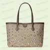 Ophidia Designer Totes Bolsa de compras Moda Feminina Bolsa Tote Multi Tamanho Metal Ilhó Carta Bolso Interno Fecho Magnético Bolsa de Ombro de Lona de Metal Dourado