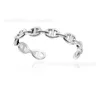 Bangle Designer Luxo Namorada Presente Pequeno e High End 925 Sterling Silver Abertura Ajustável Pig Nariz Pulseira QYUH