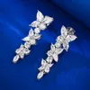 Romantic Lovers Moissanite Diamond Dangle Earring Real 925 Sterling Silver Jewelry Engagement Wedding Drop Earrings for Women