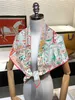 Tasarımcı İpek Kafa Eşarpları Kadınlar İpek Eşarp Ele Deniz Kenarları 90 İpek Eşarp Üst Boyn