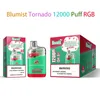 12000 puff 12k puff 12000 puffs Blumist RGB descartável vape 20ml vaper 850mah Bateria vapes vapers designer tank top vape descartável puff savage vape razz bar