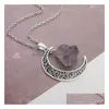 Pendentif Colliers Bonne vente Naturel Pierre Lune Collier Star Moonlight Gem Cristal Wfn070Avec Chaîne Mix Commande 20 Pièces Un Lot Dr Dhtns