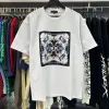 Roxo marca wisteria 23ss verão vintage letras impresso logotipo t camisa solta oversized hip hop unisex manga curta t 03