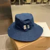 High-end kapelusz haftowany alphabet kowbojski kapelusz rybakowy