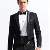 Men's Suits Black Wedding Man Tail Coat 2 Piece Double Breasted Male Fashion With Peaked Lapel Custom Jacket Pants 2023
