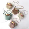 Handbags New Handmade Children Girls Shoulder Bag Flower Bag Bag Kids Keys Coin Purse Cute Princess Mini Rattan Handbag