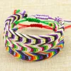 Pulsera tejida colorida de nuevo estilo bohemio Pulseras de cuerda trenzadas multicolores de arco iris ajustables Mucho para los mejores amigos Boho Voco Girl Accesorios estéticos afortunados