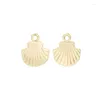 Charms 10 x Gold Color Seashell Scallop Shell Pendants Pärl för DIY örhängen Armbandsmycken som tillverkar tillbehör 18x15mm