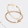 Bangle nail bracelet diamond jewelry designer for women designer bracelet Titanium Steel Bangle GoldPlated Never Fading NonAllergic Gold Bracelets St 65IC