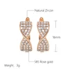 Dangle Earrings Gulkina Fashion 585 Rose Gold Color Bow CZ Crystal Zirconia Earring For Women Jewelry Brincos