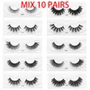 Color Card Packing 10 Models Eye Makeup Eyelashes Fluffy Soft Natural Long Faux Mink Fake Lashes Faux Cils Wispy Beauty Lashes In Bulk