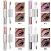 Oogschaduw Doubleended Eyeshadow Stick Waterproof Glitter Pen 16 kleuren Romig markeerstiftpotlood 231023