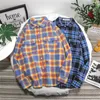 Men's T Shirts Fit Sleeve Spring And Autumn Fashion Casual Plaid Long Shirt Top Blouse Men Clothes