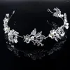 Hair Clips Bridal Exquisite Alloy Tiaras Pearl Rhinestone Leaves Decoration Women Prom Wedding Party Headdress Accessories