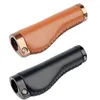 Componentes do guidão da bicicleta MTB Couro Grip Bike Retro Bicycle Handle Grips Guidão de bicicleta PU Couro Volante Bloqueio de bicicleta em liga vintage Grip 231023