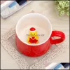 Mugs 3D Lovely Coffee Mug Heat Resisting Cartoon Animal Ceramic Cup Christmas Gift Many Styles 11 C R Drop Delivery 2024 Home Garden CPA4648 1023