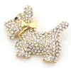 10 stks/partij Leuke Kristal Gouden Hond Vorm Broches Strass Dier Hond Broche Pin Voor Vrouwen