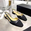 Luksusowy designerski pantofel dla kobiet slajdy sandałowe Sandles Buty Kitten Chunky Obcas