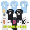 Anpassad 23 24 Haaland Soccer Jerseys 2023 2024 Mans Cities Grealish Sterling Mahrez de Bruyne Foden Rodrigo Football Shirt Men KIDS KIT MIDDAMMER