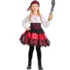 Costume di Halloween Donna Designer Costume Cosplay Costumi di Halloween Feste notturne Raduni Navigatori Costumi Cosplay Pirati di pizzo a righe rosse